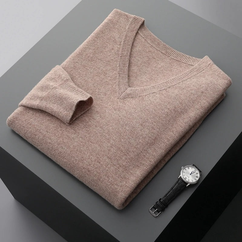 Velvo Men's V-Neck Wool Sweater