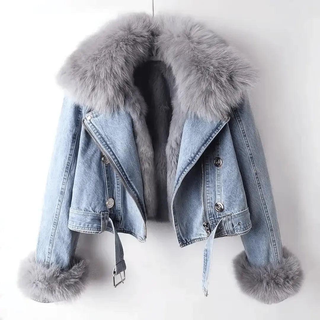 Madona Denim Furr Winter Jacket