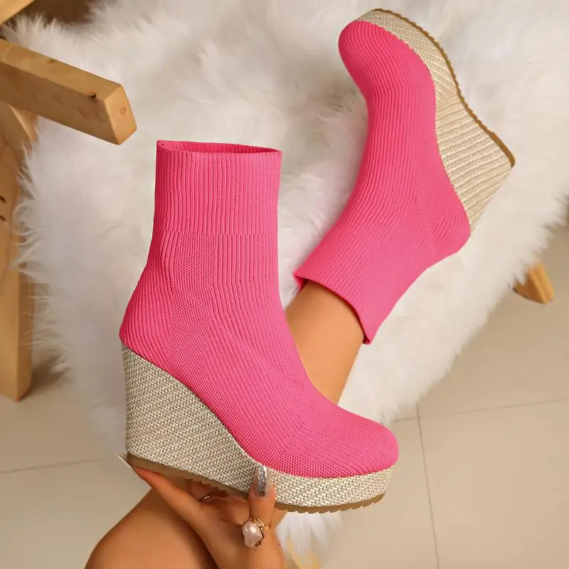 Veronica Women's Sock Wedge Boots