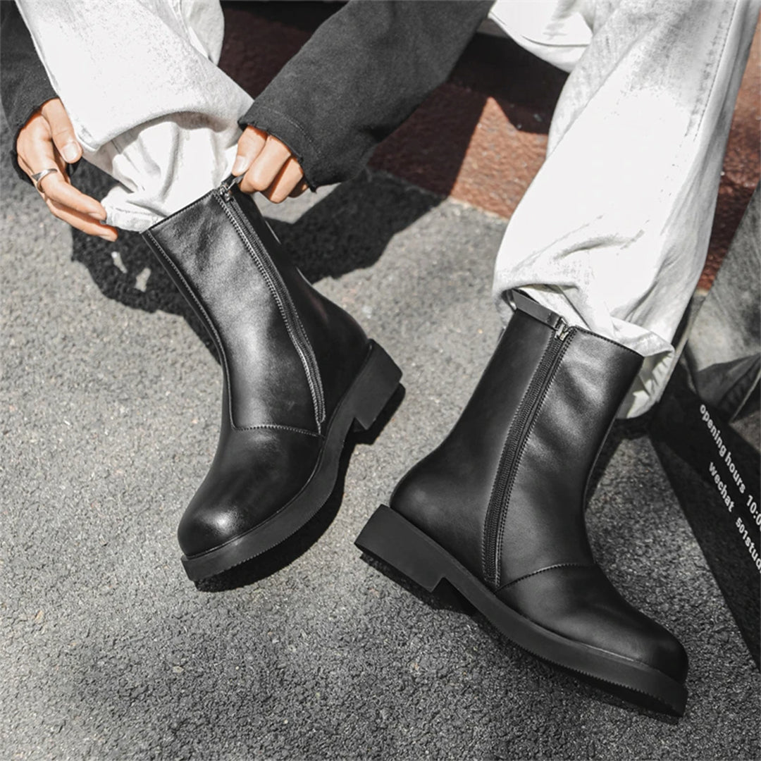 Landen Men's Leather Round-Toe Boot