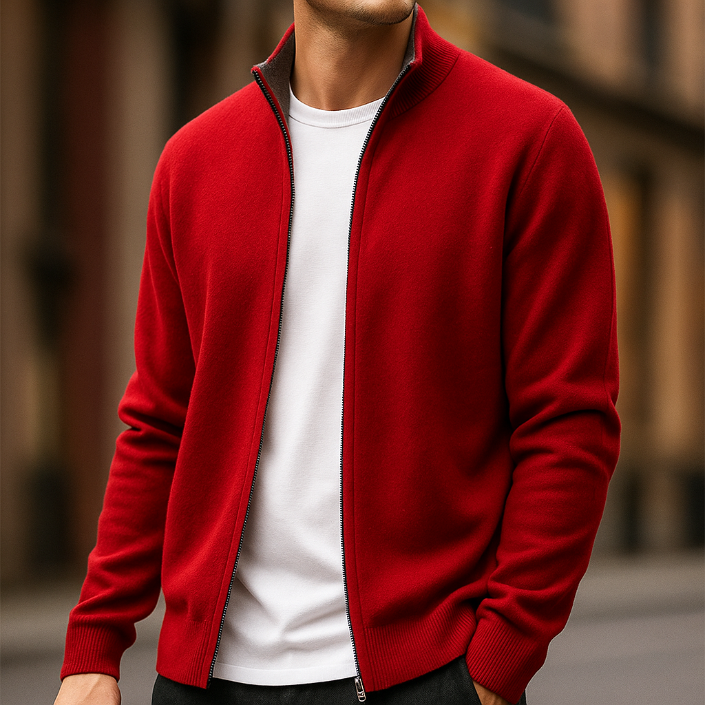 Sauletto Men's Cashmere Zip Cardigan