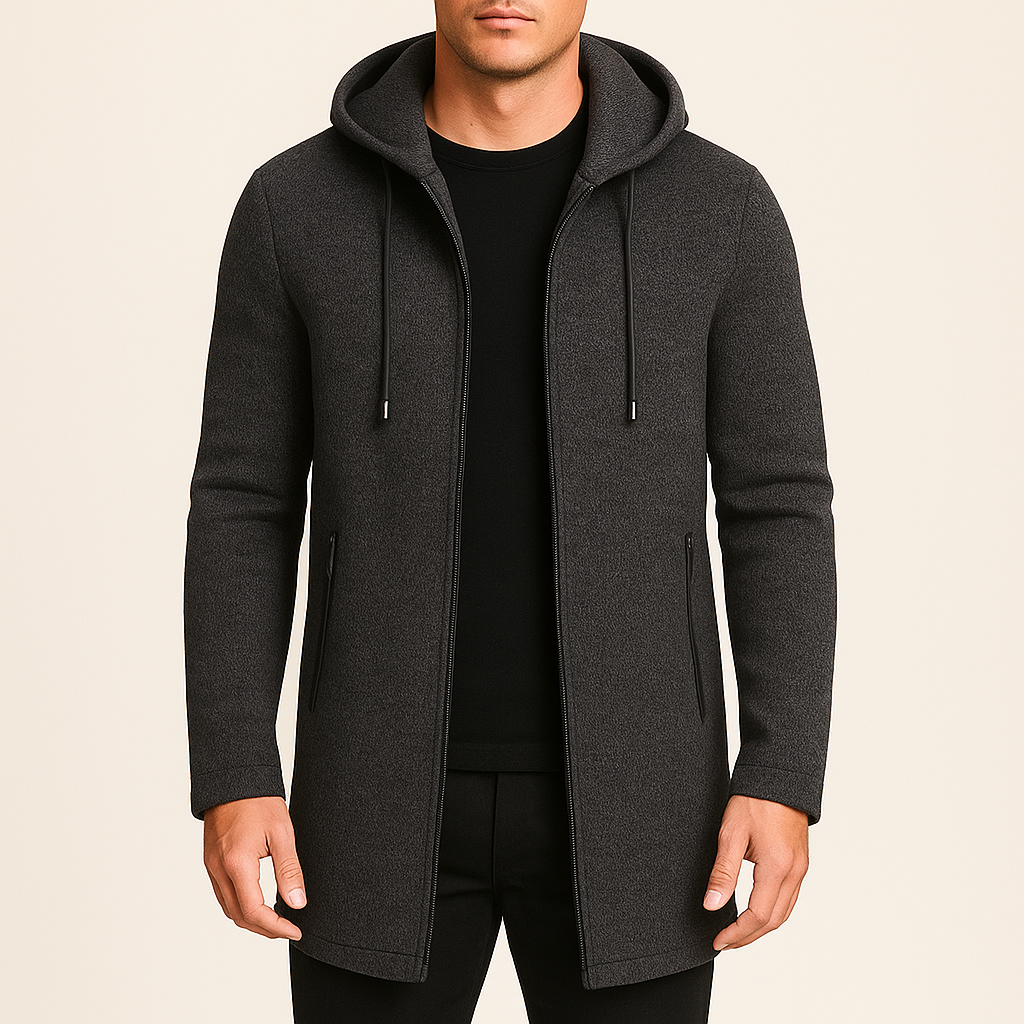 William Men's Knitted Long Sweater Jacket