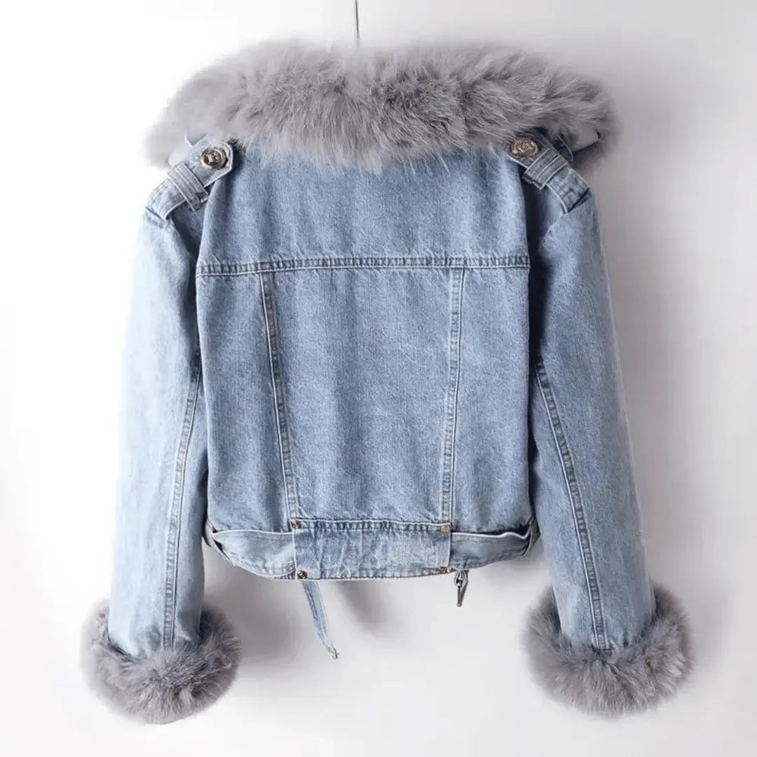 Madona Denim Furr Winter Jacket