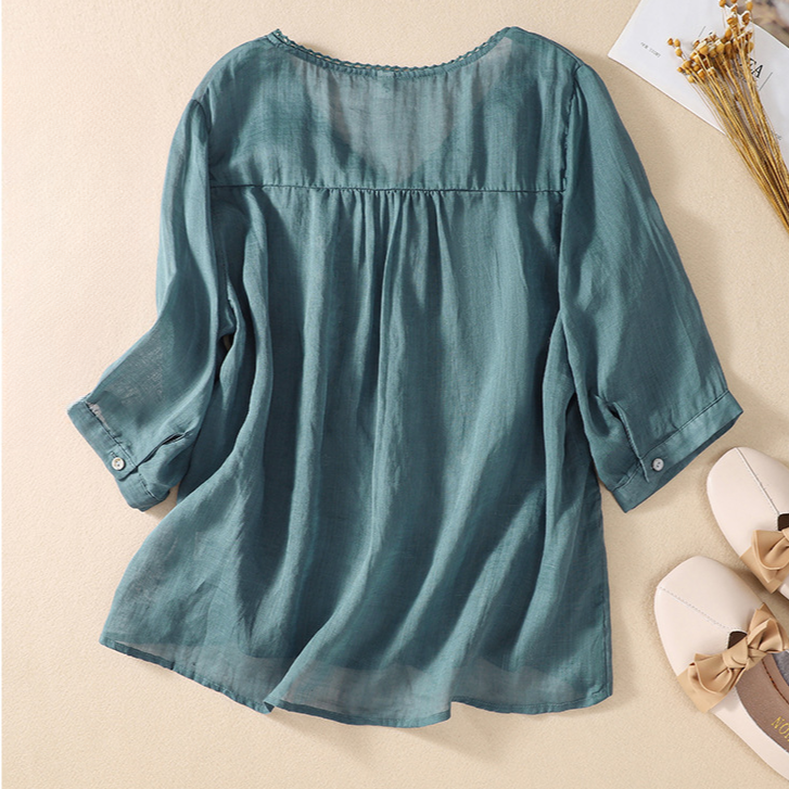 Jane Austen Linen Blouse