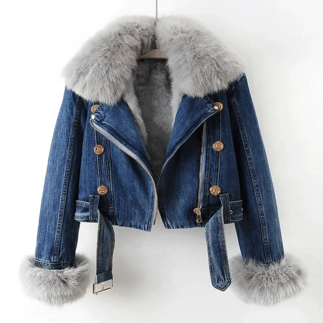 Madona Denim Furr Winter Jacket