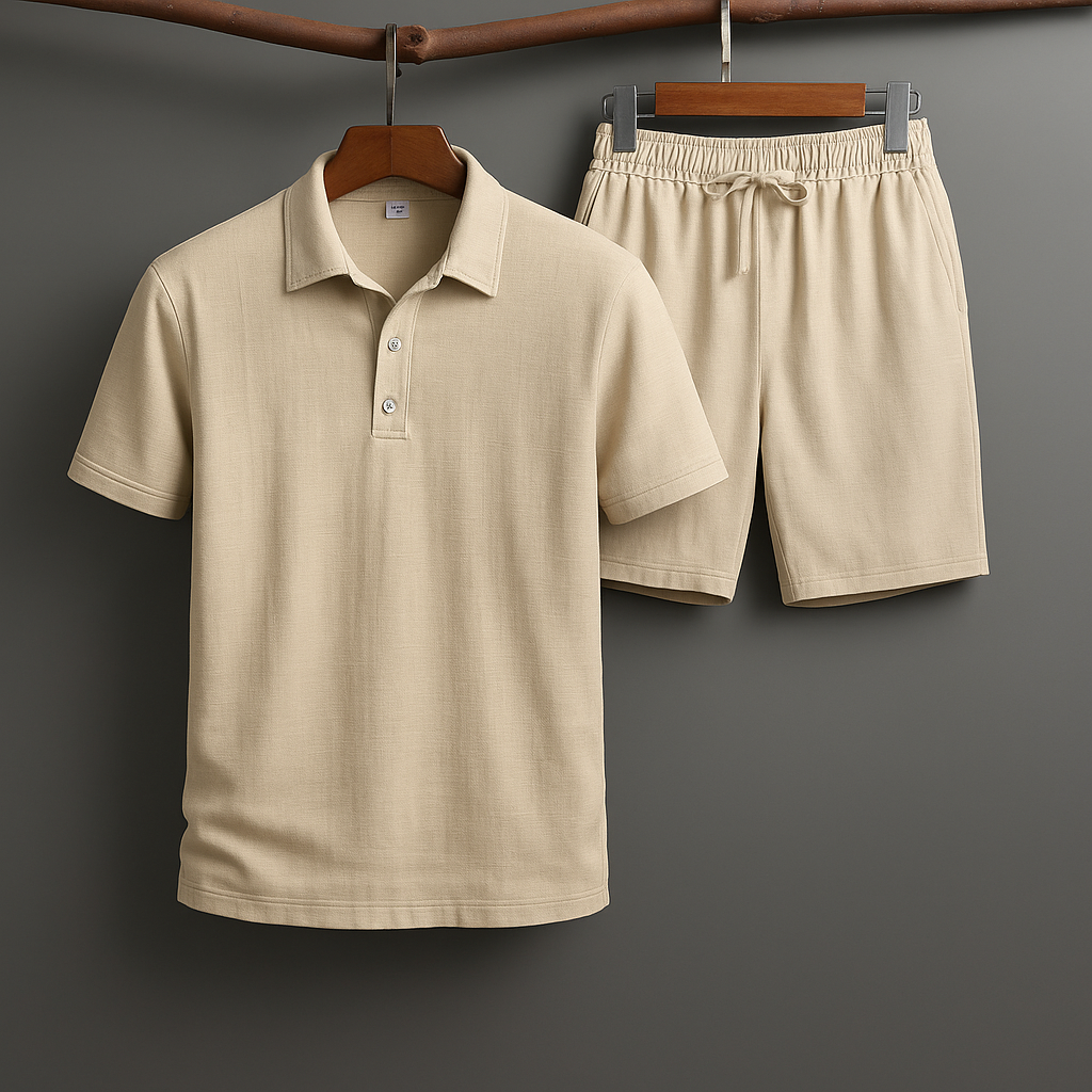 Oslo Men's Linen Cotton Polo Set