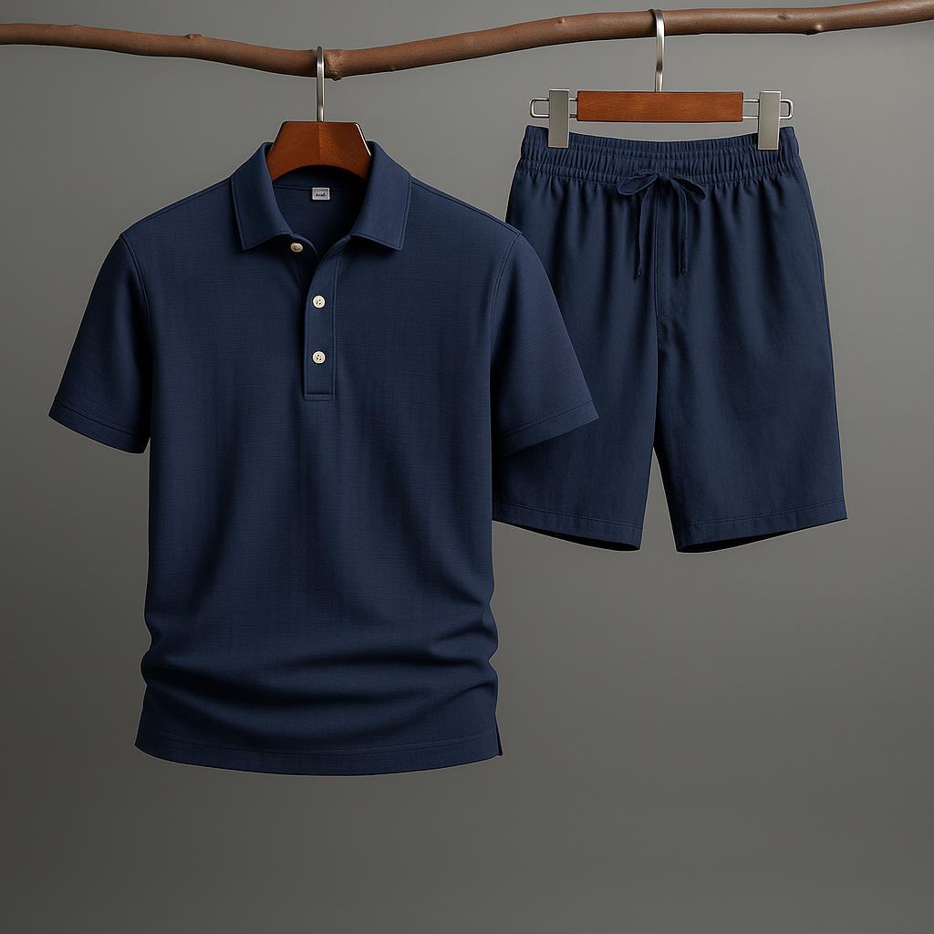 Oslo Men's Linen Cotton Polo Set
