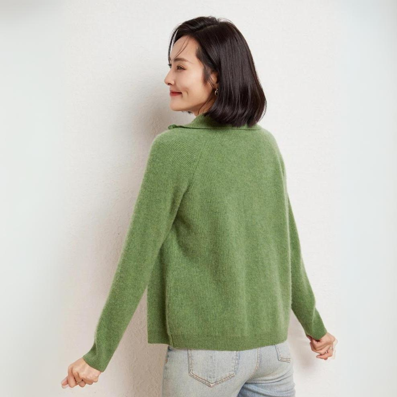 Women's Merino Wool Zip Up Sweater