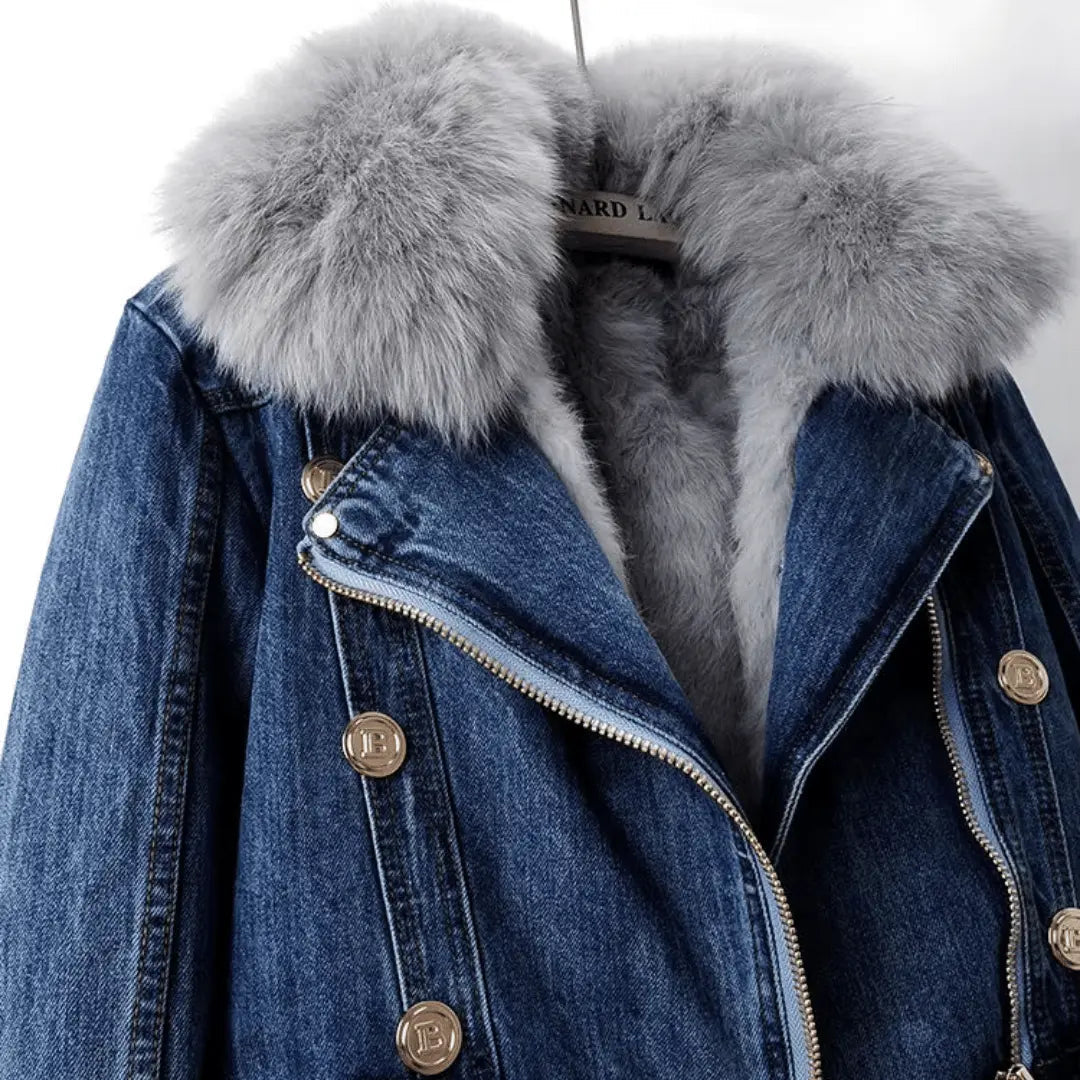 Madona Denim Furr Winter Jacket
