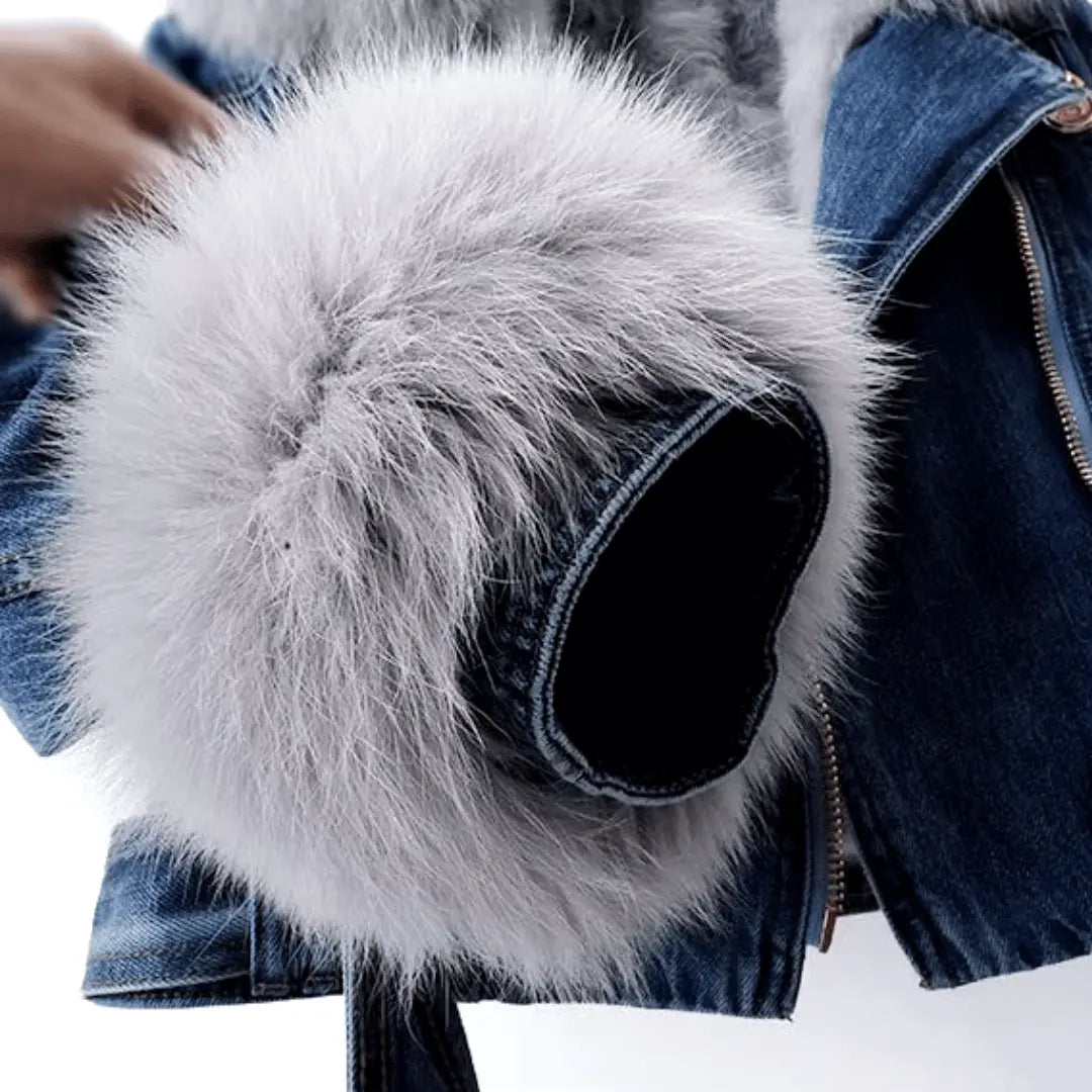 Madona Denim Furr Winter Jacket