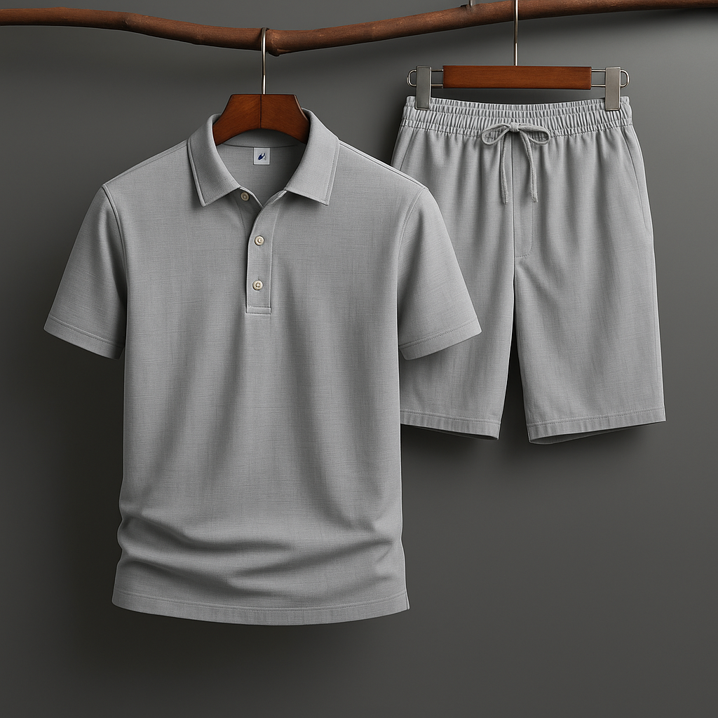 Oslo Men's Linen Cotton Polo Set