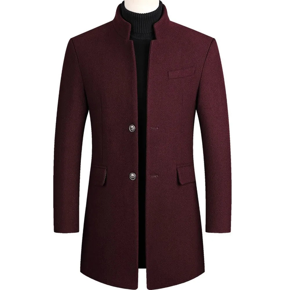 Jacob Men's Stylish Slim-Fit Wool Coat