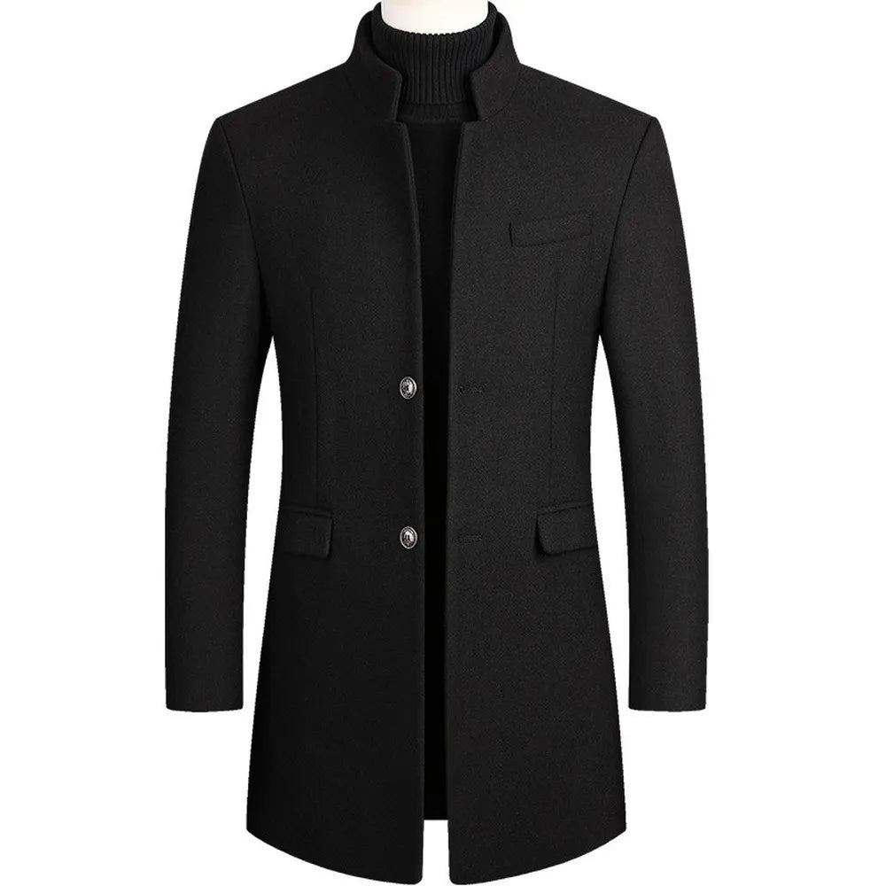 Jacob Men's Stylish Slim-Fit Wool Coat