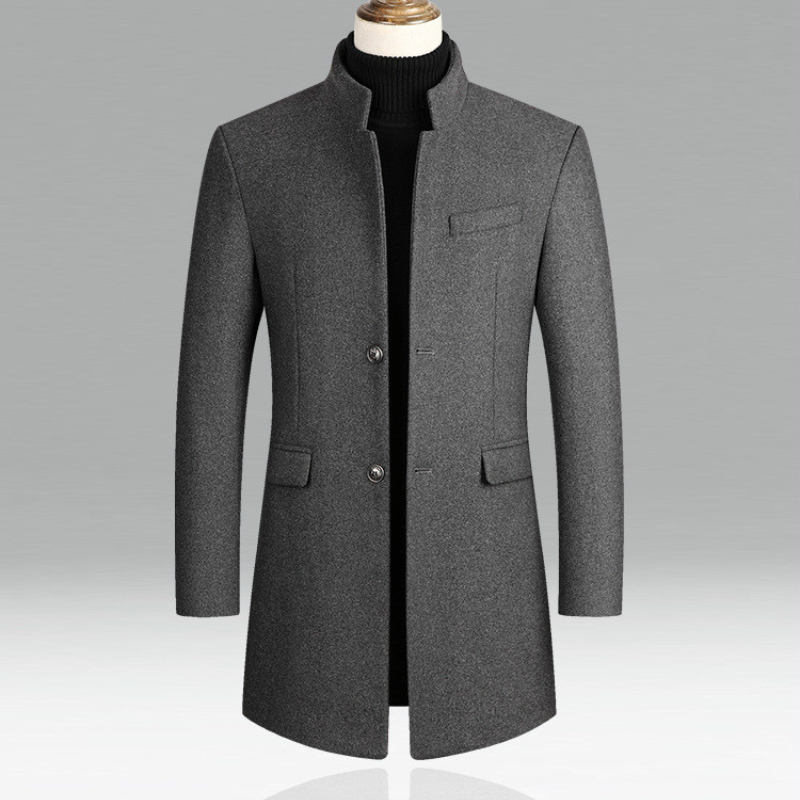 Jacob Men's Stylish Slim-Fit Wool Coat