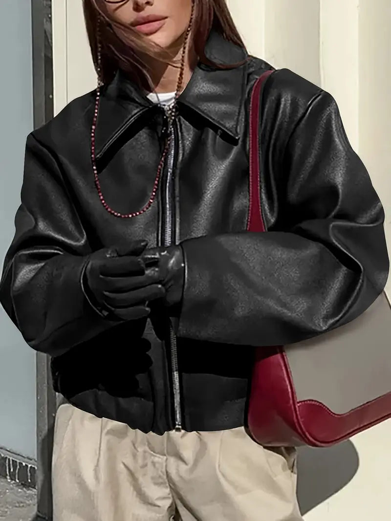 Linda Women's Relaxed Fit Zip-Up Bomber Jacket