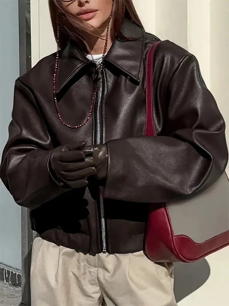 Linda Women's Relaxed Fit Zip-Up Bomber Jacket