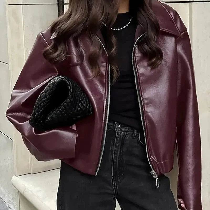 Linda Women's Relaxed Fit Zip-Up Bomber Jacket