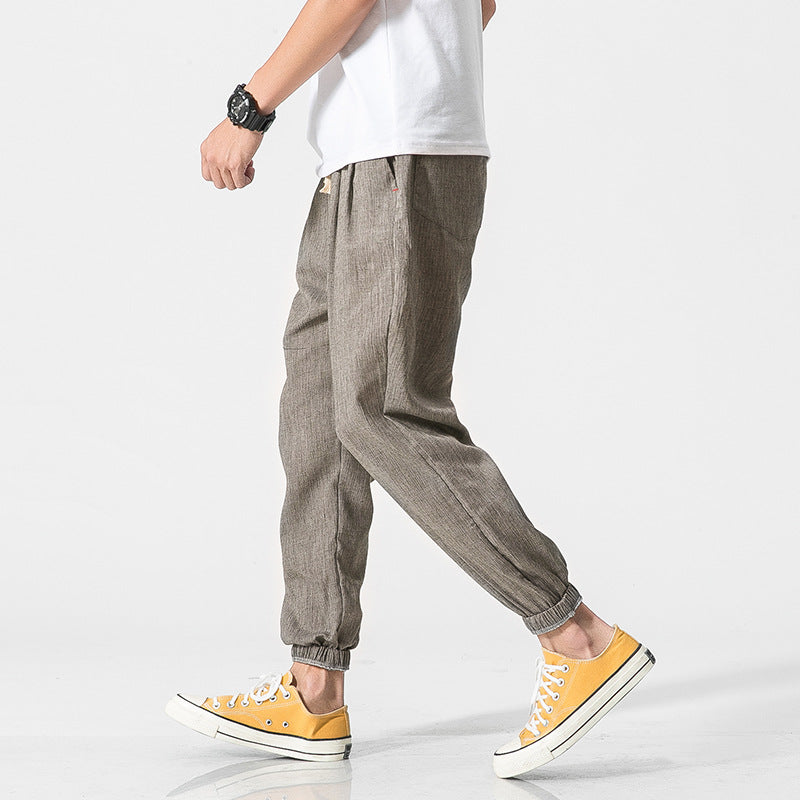 Contorno Men's Lightweight Linen Joggers