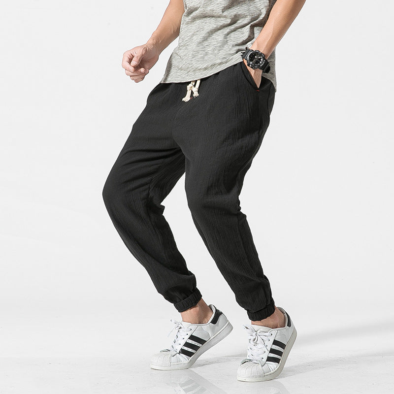 Contorno Men's Lightweight Linen Joggers