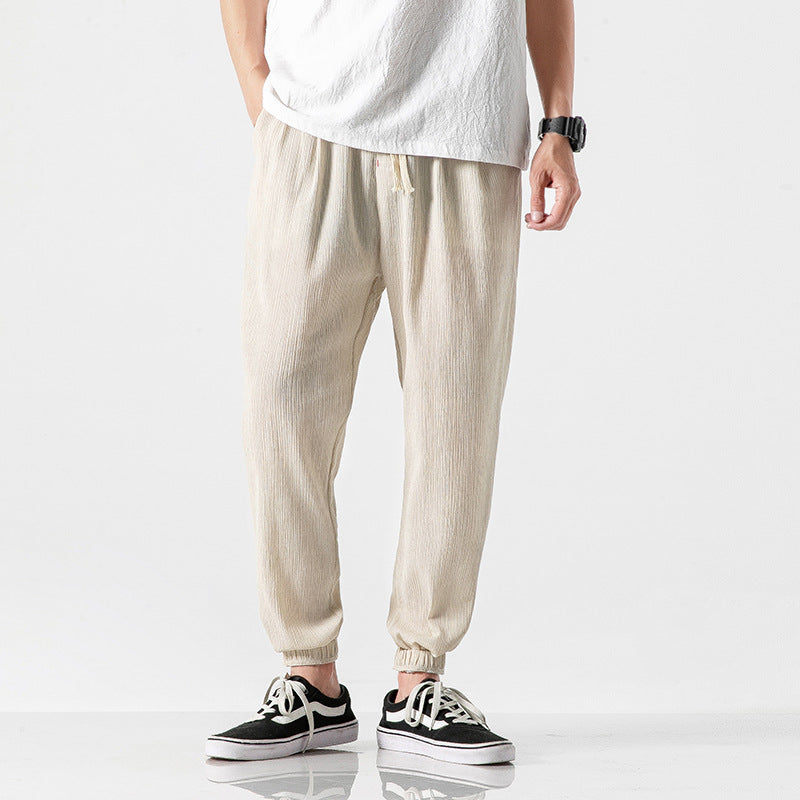 Contorno Men's Lightweight Linen Joggers