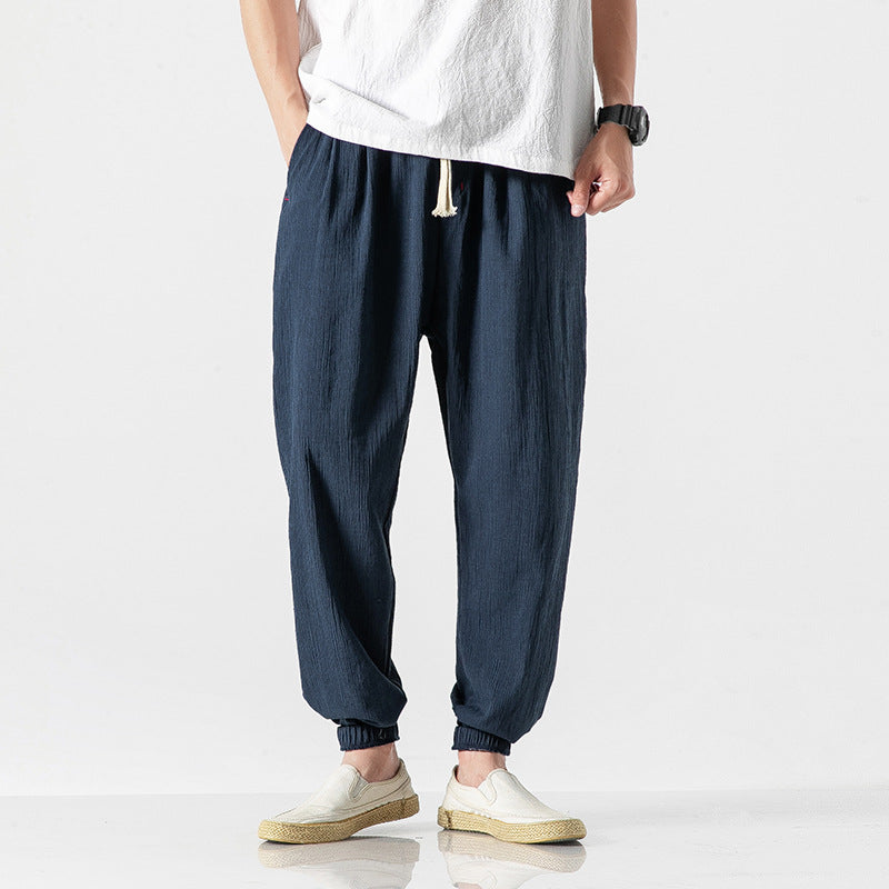 Contorno Men's Lightweight Linen Joggers