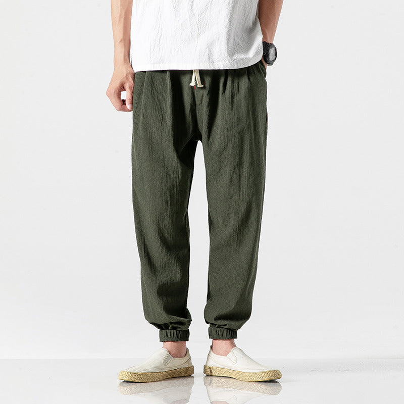Contorno Men's Lightweight Linen Joggers