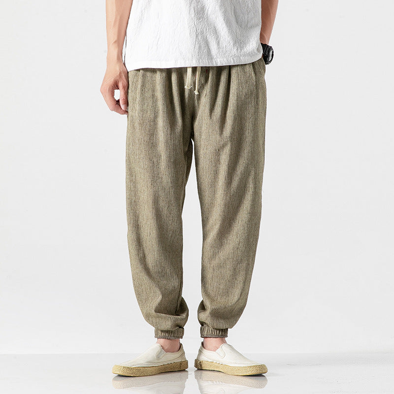 Contorno Men's Lightweight Linen Joggers