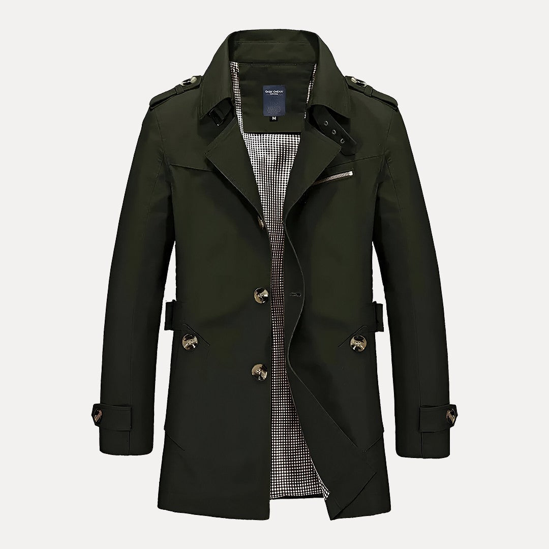 Nolan Men's Flip Collar Trench Coat