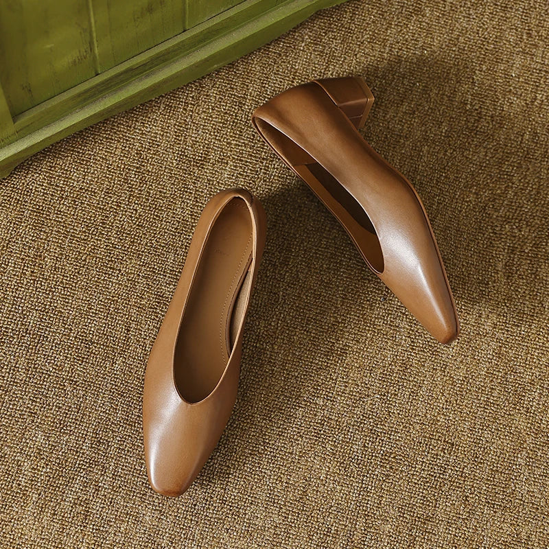 Women's Genuine Leather Work Pumps