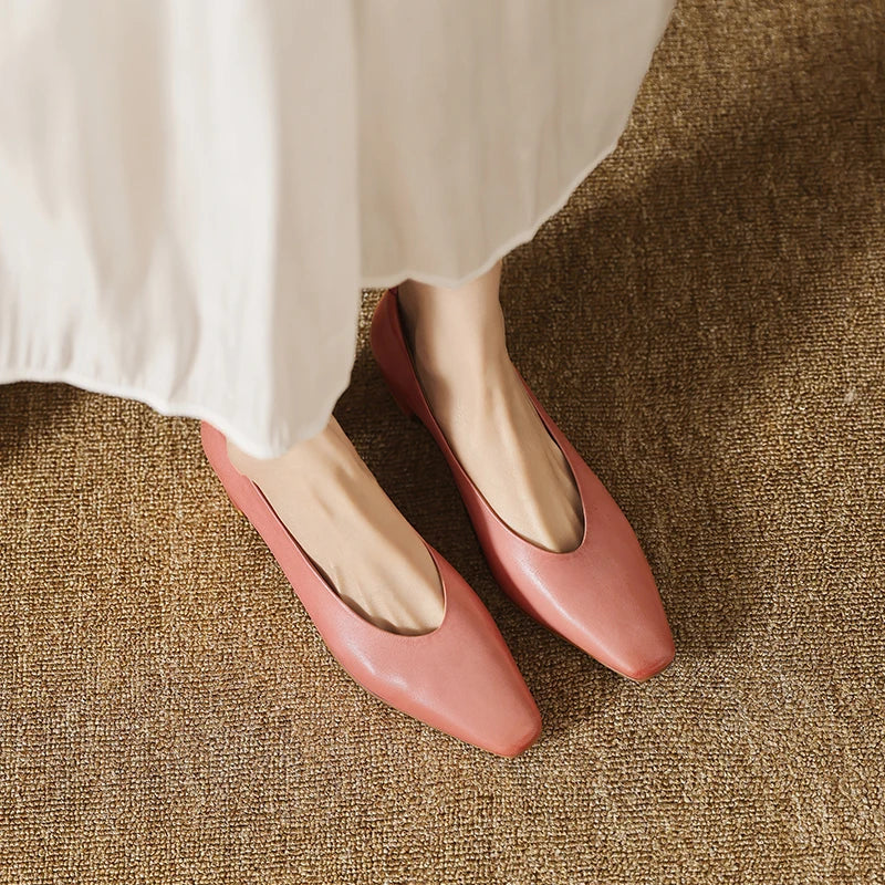 Women's Genuine Leather Work Pumps