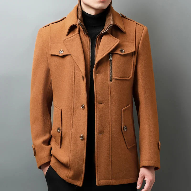 Lance Men's Double Breasted Wool Coat
