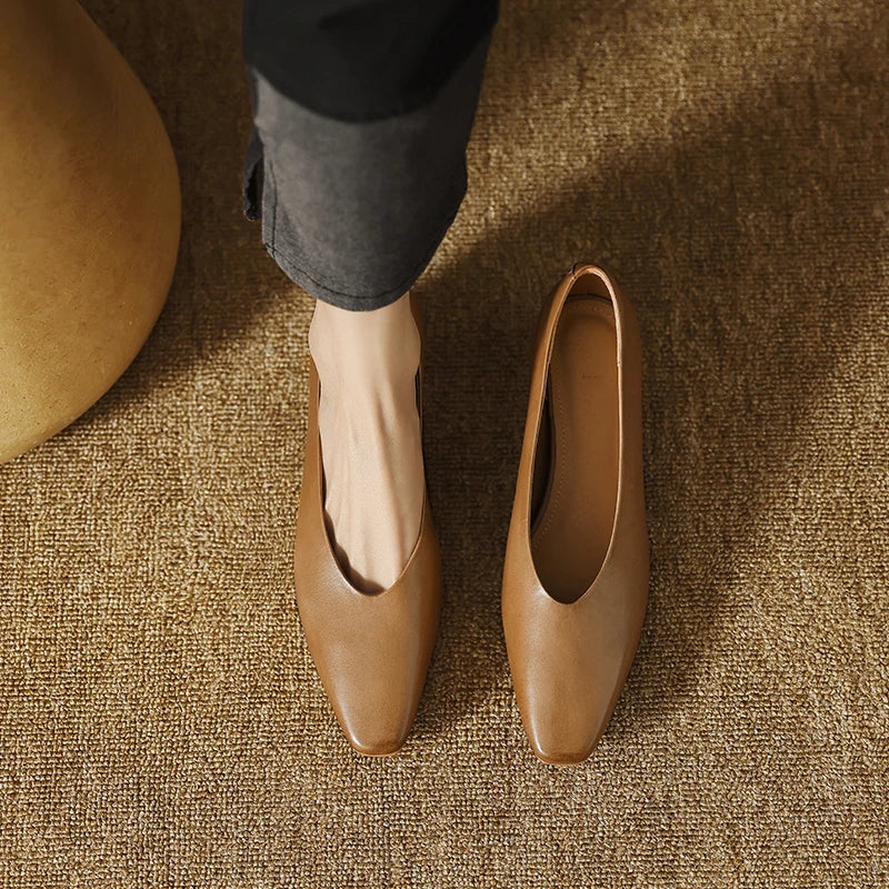 Women's Genuine Leather Work Pumps