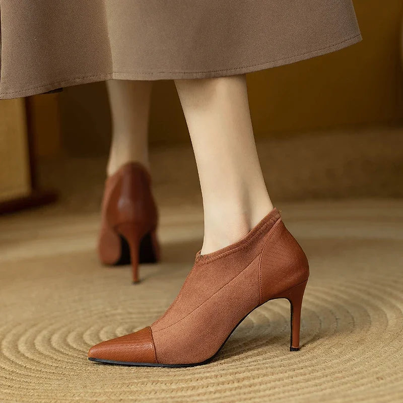 Clay Women Pointed Leather Heels