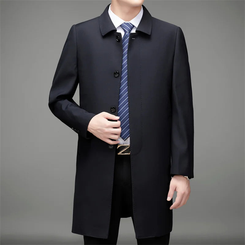 Typhoon Men's Long Classic Trench Coat