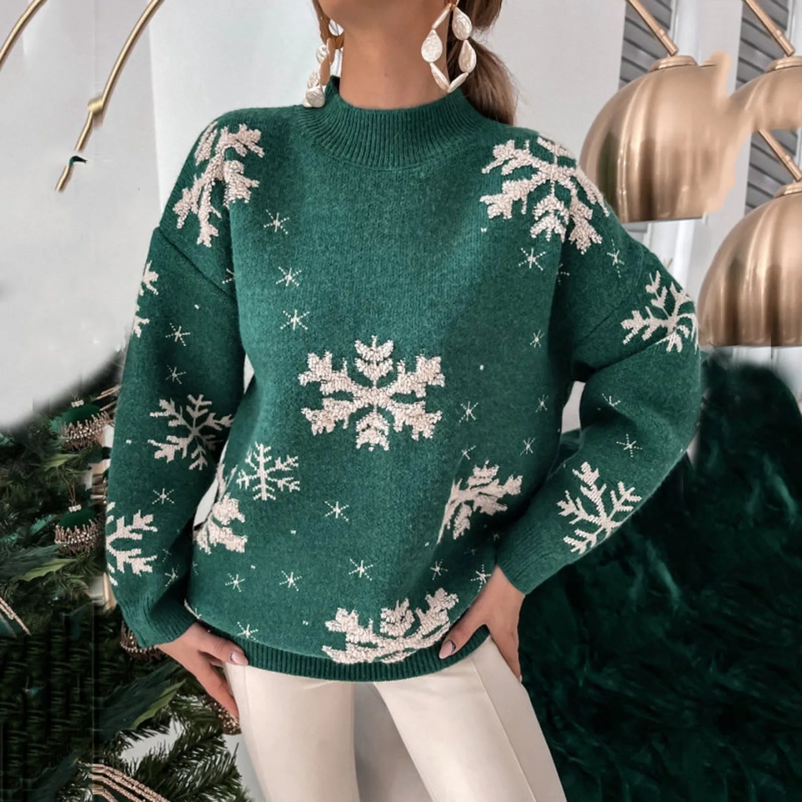 Women's Snowflake Christmas Sweater
