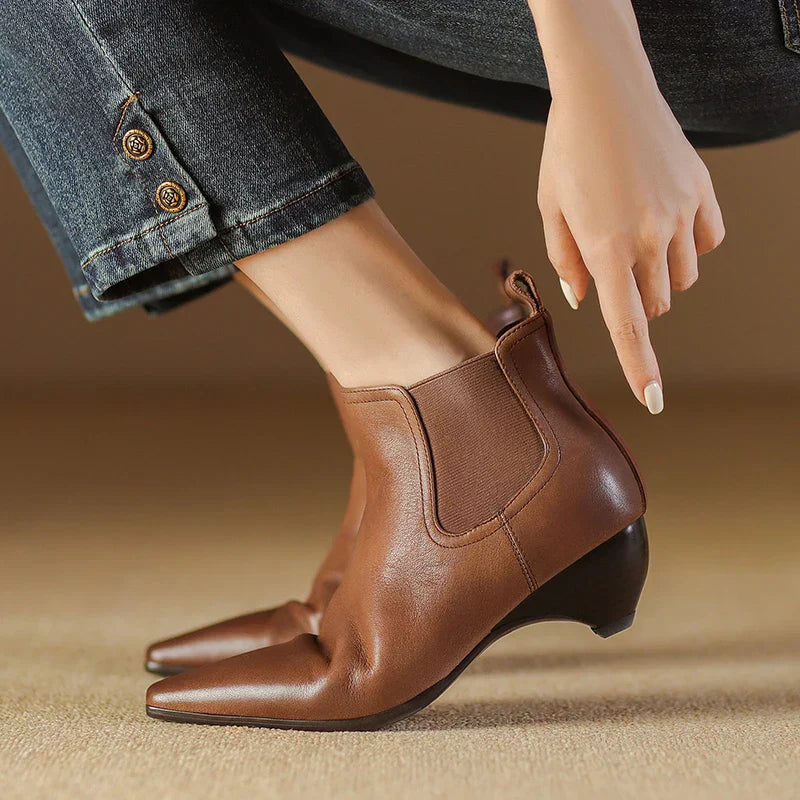 Liorane Women Genuine Leather Ankle Boots