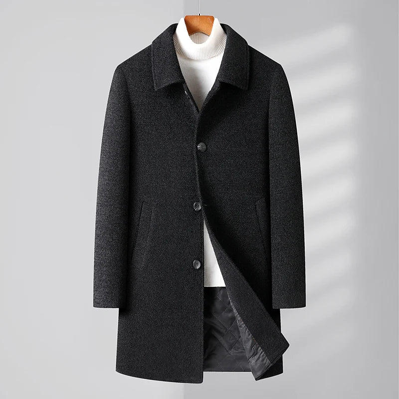Italian Men's Pure Wool Overcoat