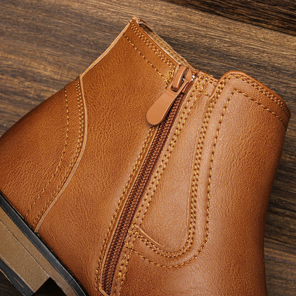 Men's Henderson Zipper Leather Boots