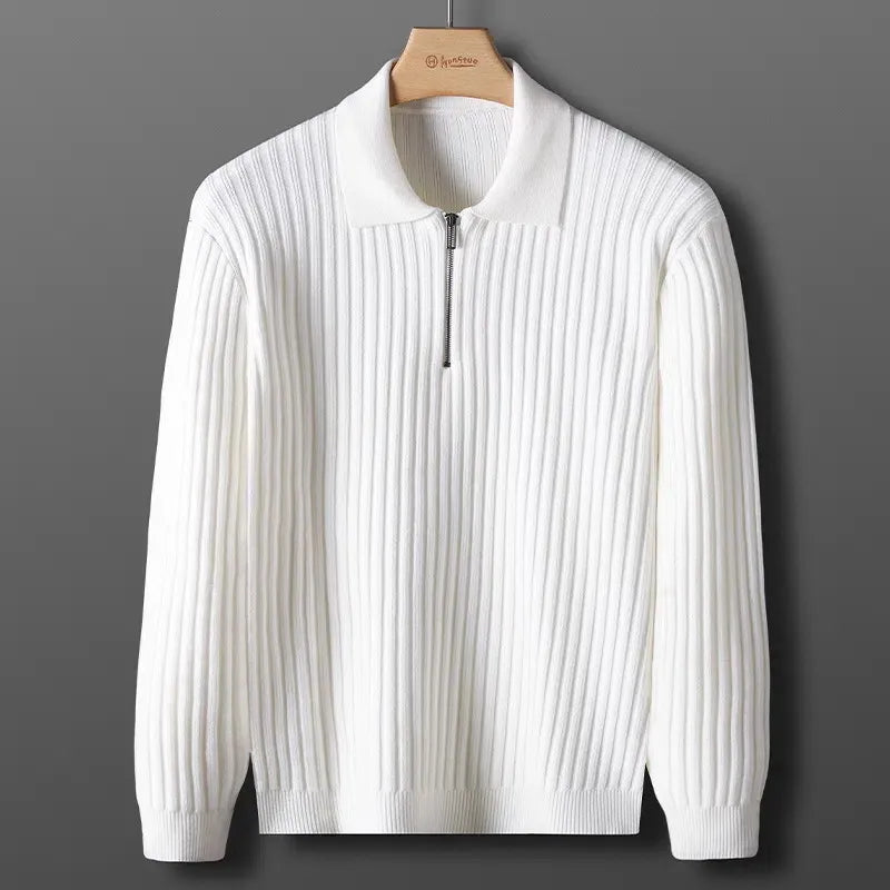Urban Men's Half Zip Stripe Sweater