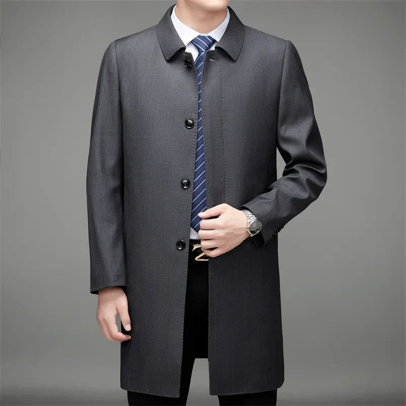 Typhoon Men's Long Classic Trench Coat