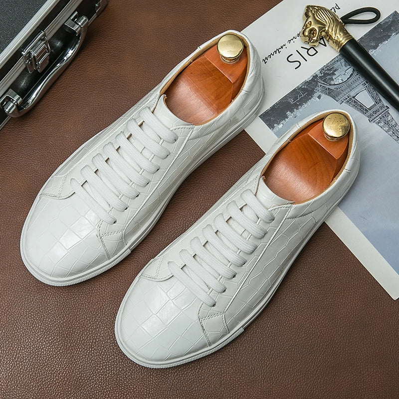 Men's Emporio Crocodile Leather Sneakers