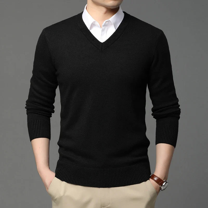 Hudson Long Sleeve V Neck Sweater