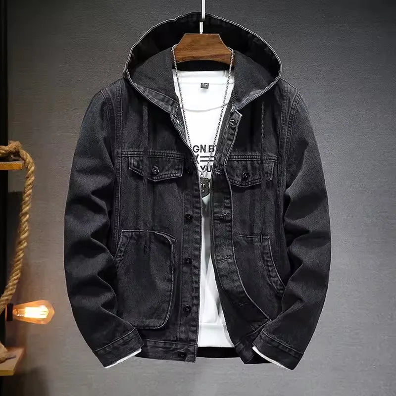 Urban Hooded Denim Trucker Jacket