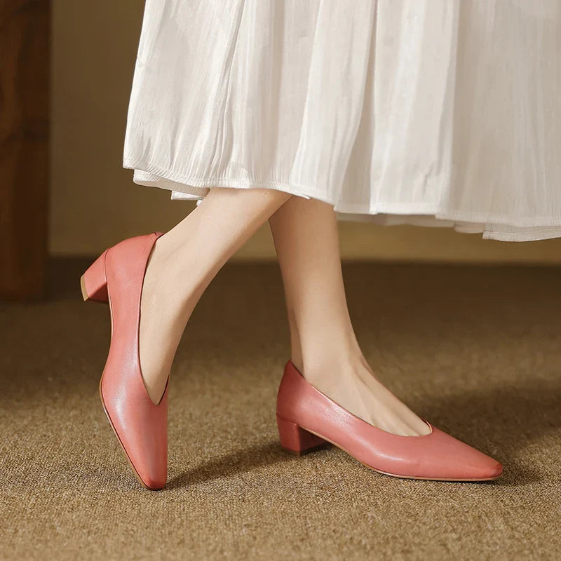 Women's Genuine Leather Work Pumps