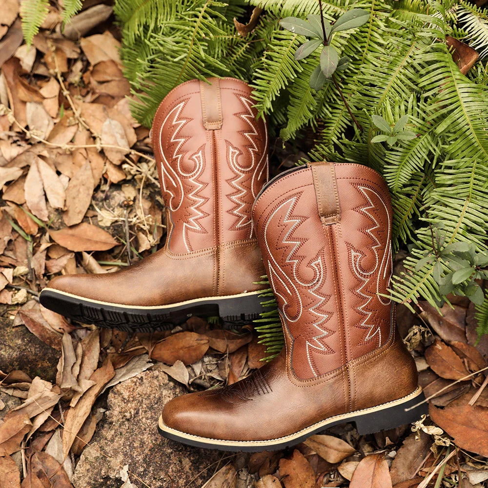 Men's Western Embroidered Tall Boots