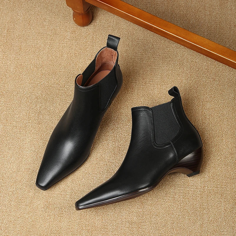 Liorane Women Genuine Leather Ankle Boots
