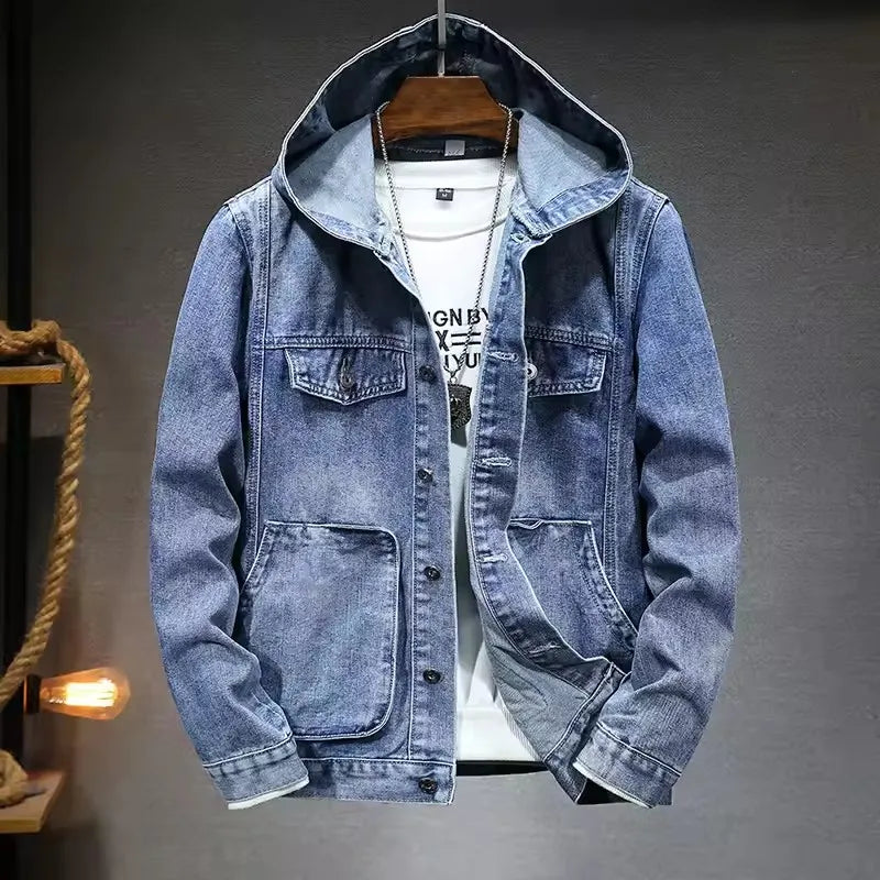 Urban Hooded Denim Trucker Jacket