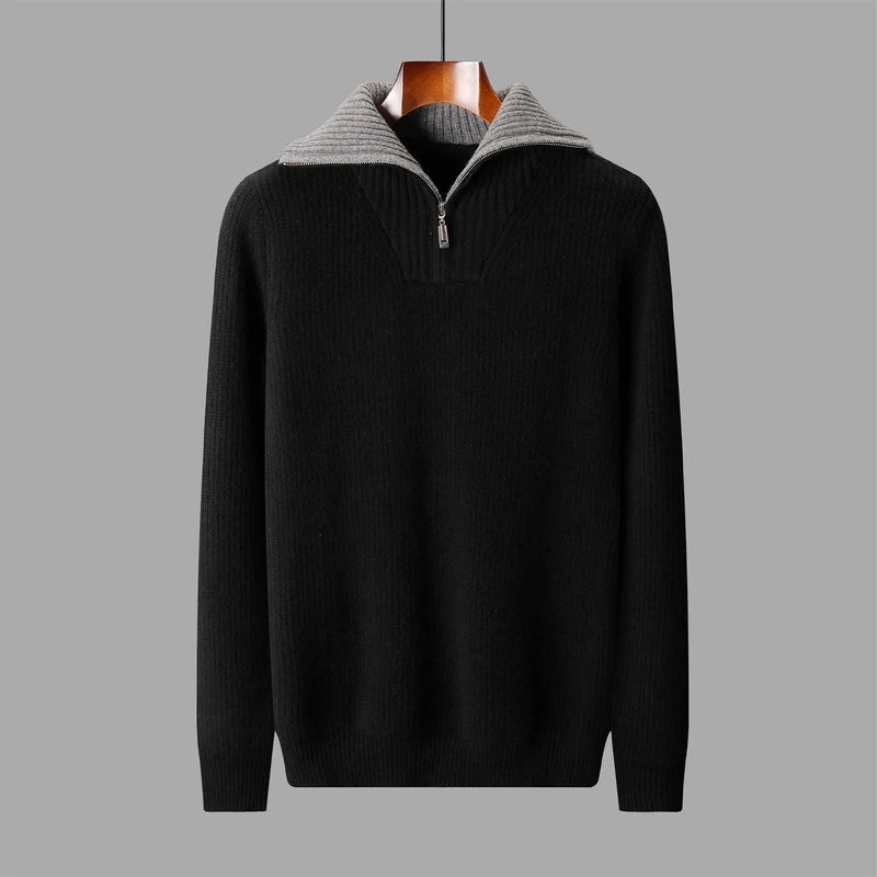 Bermont Men's Wool Quarter Zip Sweater