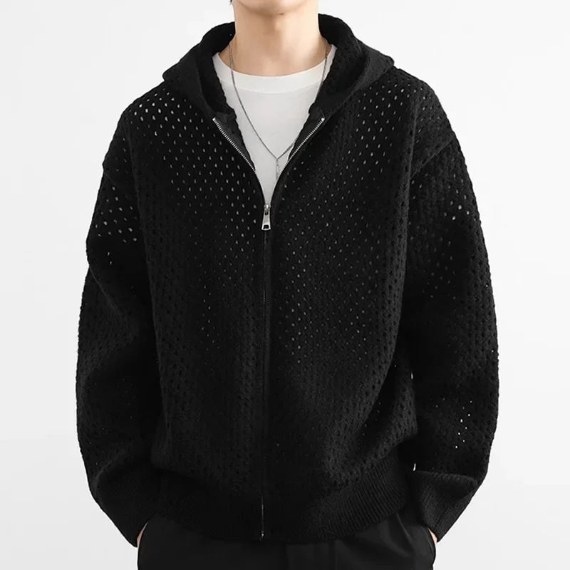 Alberto Men's Knitted Hooded Jacket