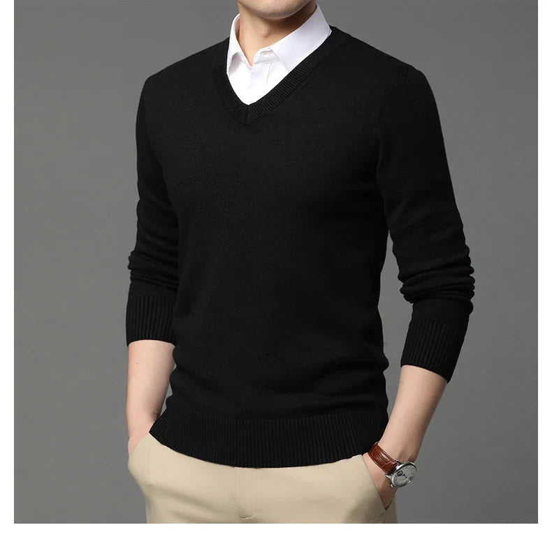 Hudson Long Sleeve V Neck Sweater